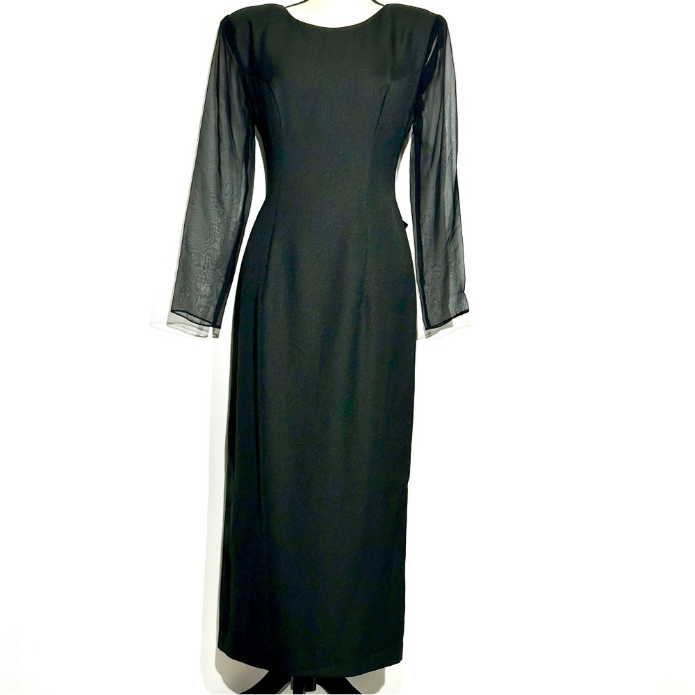 HW Collections Womens Black Vintage Formal Prom Wedding Dress with Bow - 6